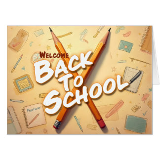 Welcome Back to School – Pencil Art Design Card
