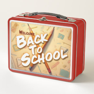 Welcome Back to School – Pencil Art Design Metal Lunch Box