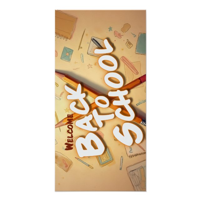 Welcome Back to School – Pencil Art Design Poster (Front)