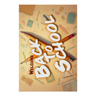 Welcome Back to School – Pencil Art Design Poster
