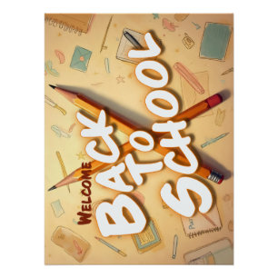 Welcome Back to School – Pencil Art Design Poster