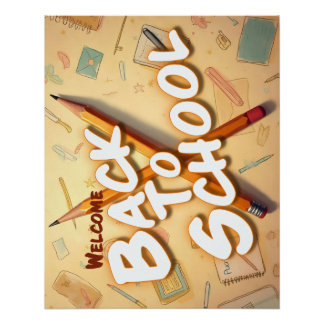 Welcome Back to School – Pencil Art Design Poster