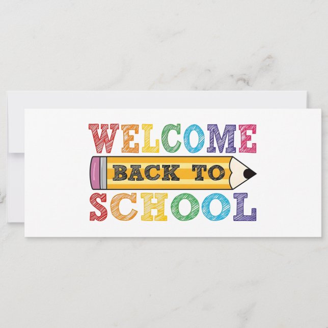 Welcome Back to School – Pencil Illustration (Front)