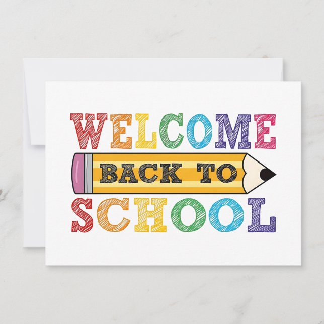 Welcome Back to School – Pencil Illustration (Front)