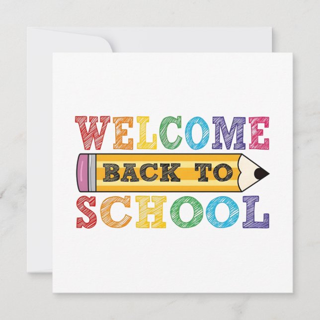 Welcome Back to School – Pencil Illustration (Front)