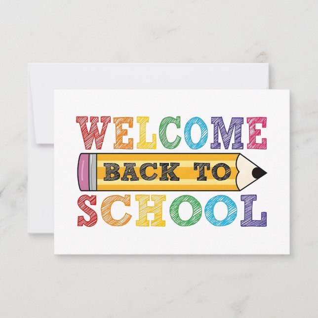 Welcome Back to School – Pencil Illustration (Front)
