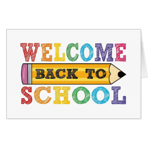 Welcome Back to School – Pencil Illustration Card