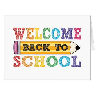 Welcome Back to School – Pencil Illustration Card