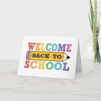 Welcome Back to School – Pencil Illustration Card