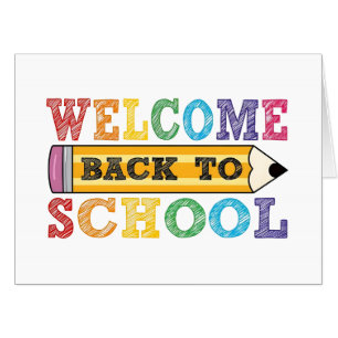 Welcome Back to School – Pencil Illustration Card