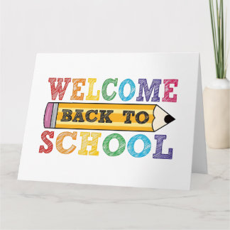 Welcome Back to School – Pencil Illustration Card