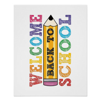 Welcome Back to School – Pencil Illustration Poster