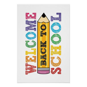 Welcome Back to School – Pencil Illustration Poster