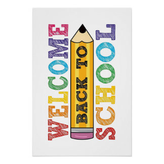 Welcome Back to School – Pencil Illustration Poster