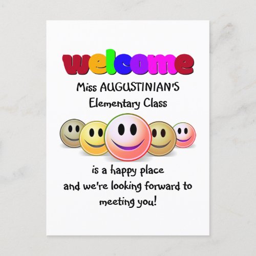 Welcome BACK TO SCHOOL Postcard