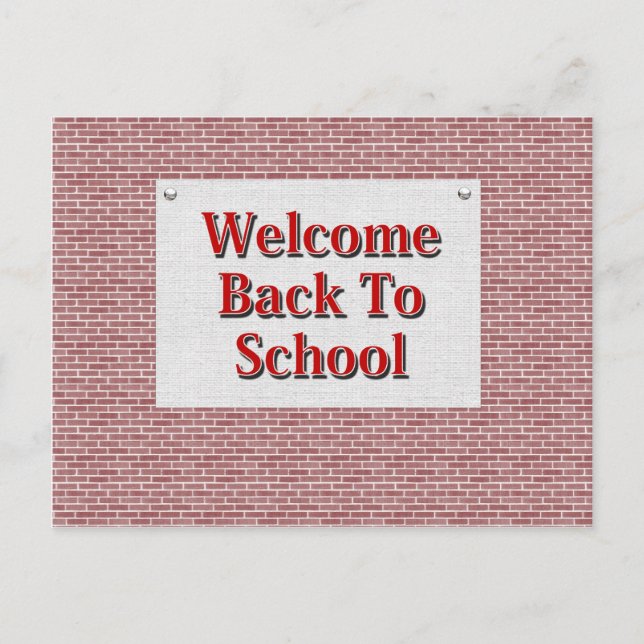 Welcome Back To School Postcard (Front)