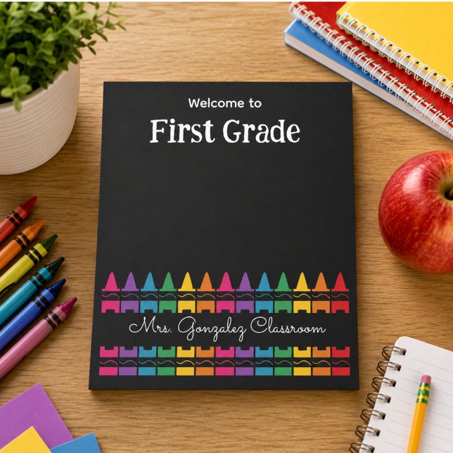 Welcome Back to School Rainbow Crayon  Notepad (Welcome Back to School Rainbow Crayon Notepad)