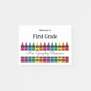 Welcome Back to School Rainbow Crayon  Post-it Notes