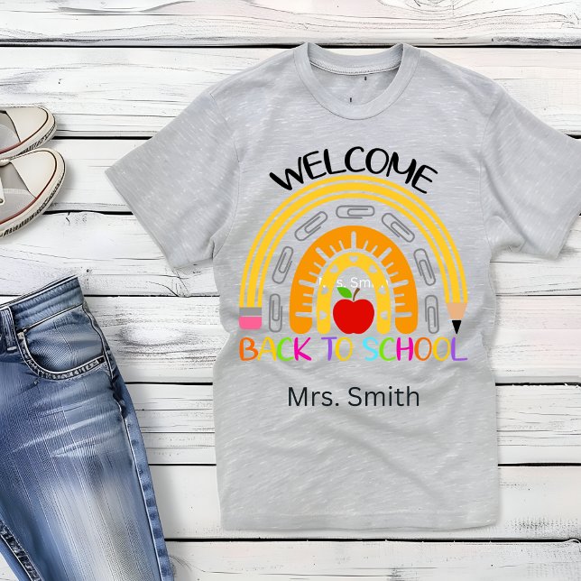 Welcome Back To School Rainbow Customizable Tshirt (Creator Uploaded)