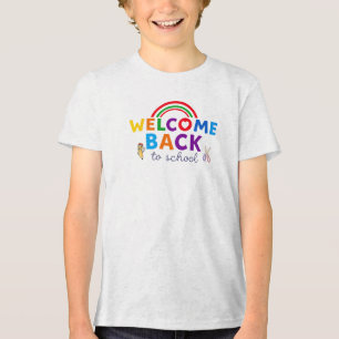 Welcome Back to School Rainbow Design  Tri-Blend Shirt