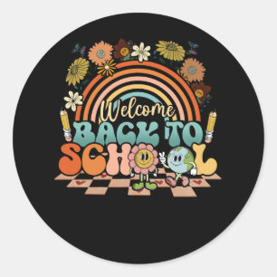Welcome Back To School Retro First Day of School T Classic Round Sticker
