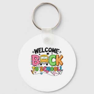 Welcome Back To School School Bus First Day Of Sch Keychain