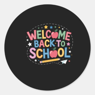 Welcome Back To School Shirt Cute Colorful Graphic Classic Round Sticker