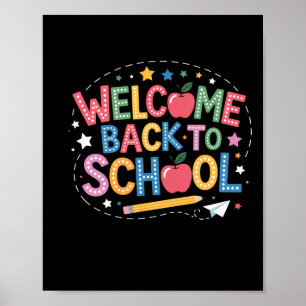 Welcome Back To School Shirt Cute Colorful Graphic Poster