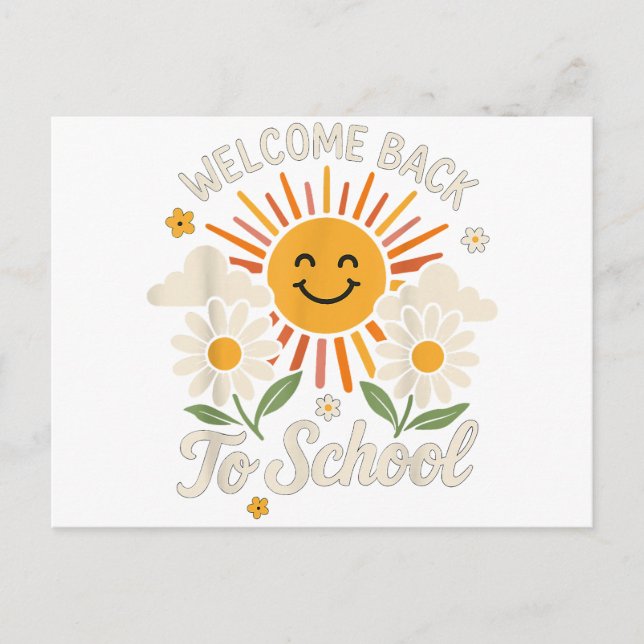 Welcome Back To School Shirts First day of school  Holiday Postcard (Front)