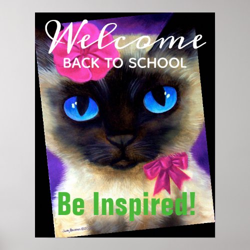 Welcome Back To School Siamese Cat Personalized Poster