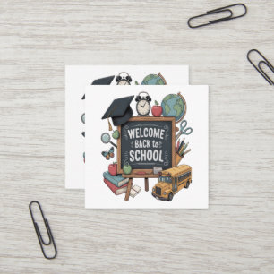 Welcome Back To School Square Business Card