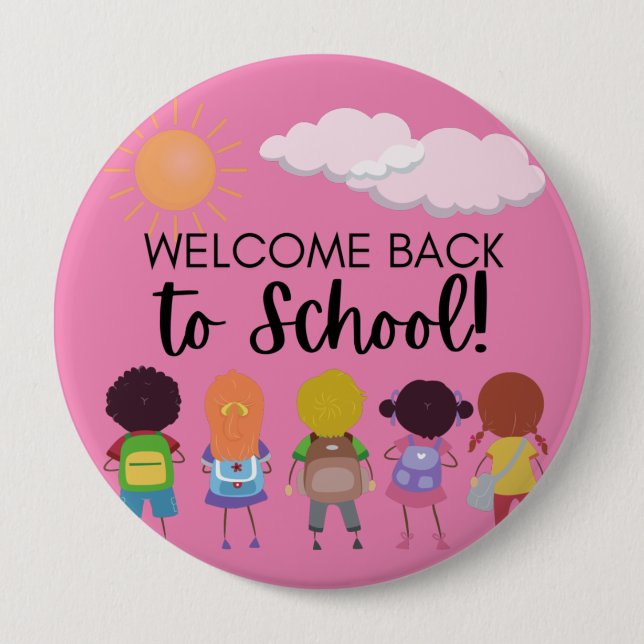 Welcome Back To School Square Button, 2 Inch Button (Front)