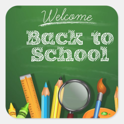 Welcome Back To School Square Sticker