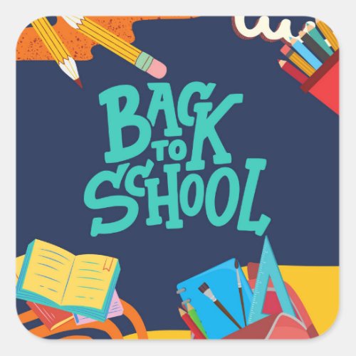 Welcome Back To School Square Sticker