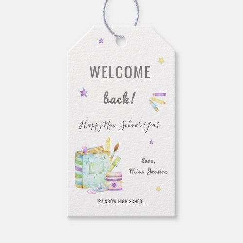 Welcome back to school student teacher cute custom gift tags