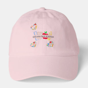 Welcome Back to School Supplies and Apple Illustra Hat