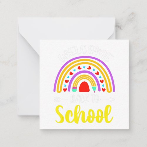 Welcome Back To School Survival Math Quiz Rainbow Note Card