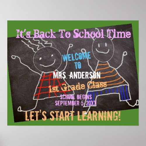 Welcome Back To School Teacher Add Name Poster