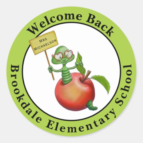 Welcome Back to School Teacher Classic Round Sticker
