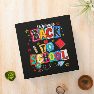 Welcome Back to School Teacher Happy First Day 3 Ring Binder