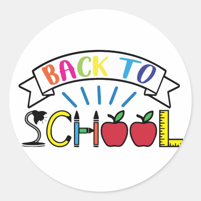 Welcome Back to School Teacher Life Classic Round Sticker (Front)