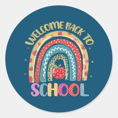 Welcome Back To School Teacher Student Life Boho Classic Round Sticker