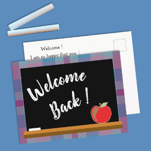 Welcome back-to-school text template postcard