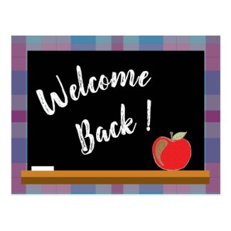 Welcome back-to-school text template postcard