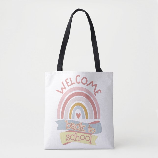 Welcome back to school tote bag (Front)