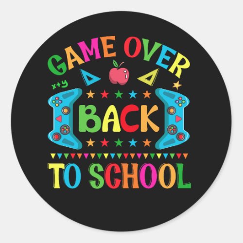 Welcome back to school typography t shirt design b classic round sticker