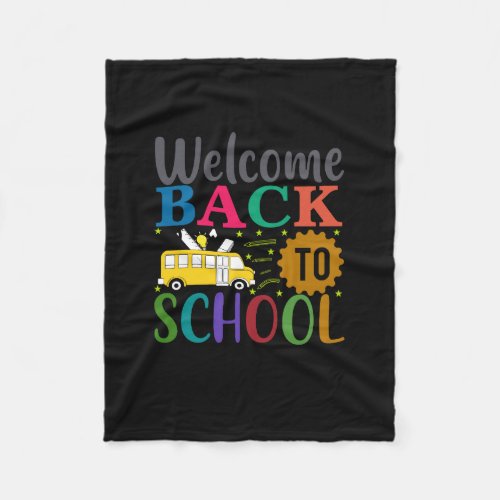 Welcome back to school typography t shirt design b fleece blanket