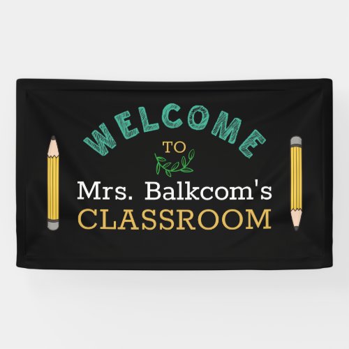 Welcome Back To School Yellow Pencils Banner