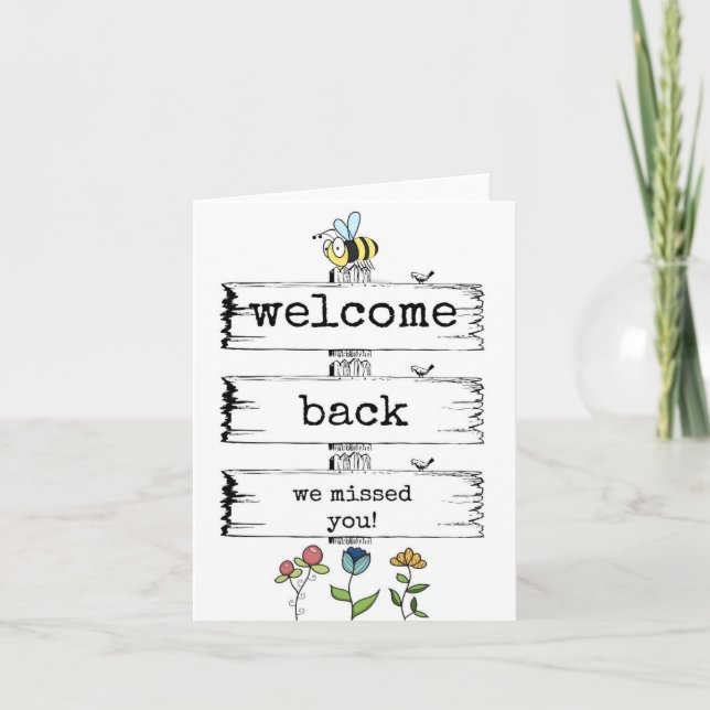 Welcome Back, We Missed You, Cute Card (Front)