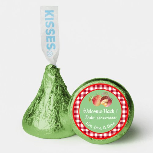 Welcome Back Whimsical Foil Apples Custom Hersheys Kisses